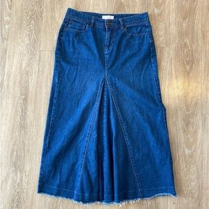 Dark denim maxi skirt